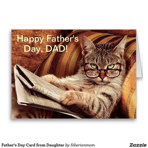 Fathers Day Card From Daughter Happy Fathers Day Cats Pets