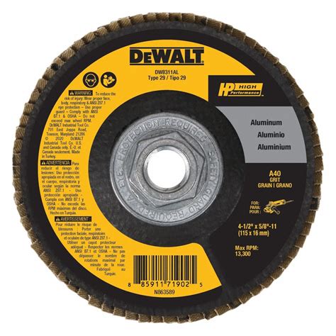 DEWALT Type 29 4 1 2 In X 5 8 11 Flap Disc 784EU8 DW8311AL Grainger