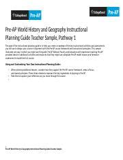 Pre Ap World History And Geography Instructional Planning Guide Teacher