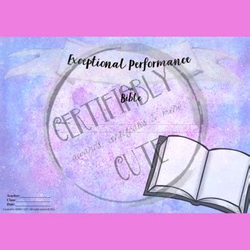 FREE Exceptional Performance In Bible FREE By Certifiably Cute