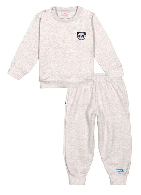 Conjunto Blus O E Cal A Panda Baby Cinza Abrange