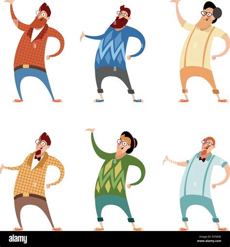 Set Of Hipsters Stock Vector Image Art Alamy