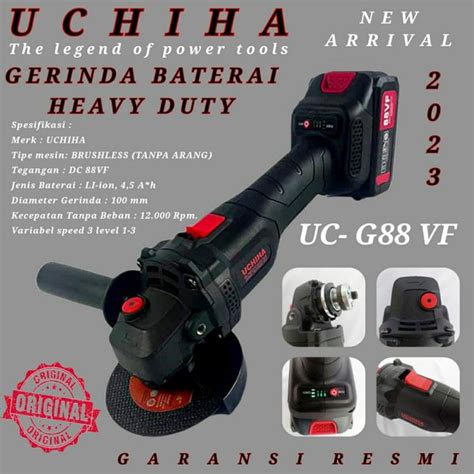 Jual Mesin Gerinda Baterai Cordless Angle Grinder Uchiha Japan Di Lapak