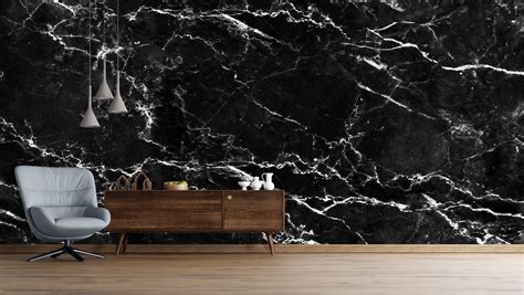 Black Marble Stone Granite Slate Peel And Stick Wallpaper Etsy