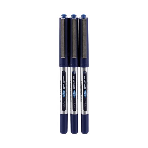 HE321340 Uni Ball Eye Micro UB 150 Rollerball Pen Blue Pack Of 3