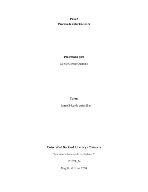 Paso 3 Proceso De Autorizaciones Paso 3 Proceso De Autorizaciones