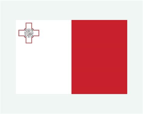 National Flag of Malta. Maltese Country Flag. Republic of Malta