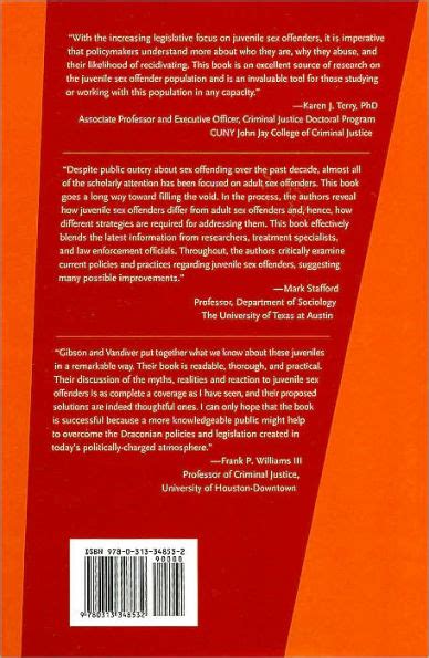 Juvenile Sex Offenders What The Public Needs To Know By Camille Gibson Donna M Vandiver