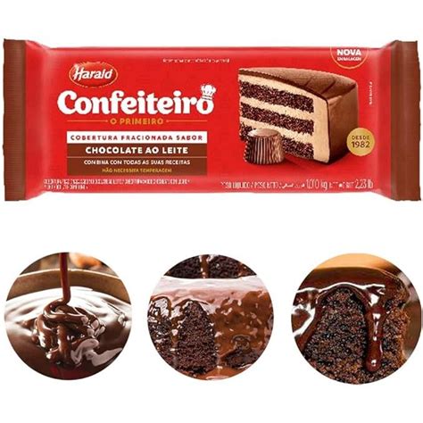 Chocolate Ao Leite Fracionado - Barra de Chocolate Fracionado Ao Leite 1,01kg Harald Confeiteiro ...