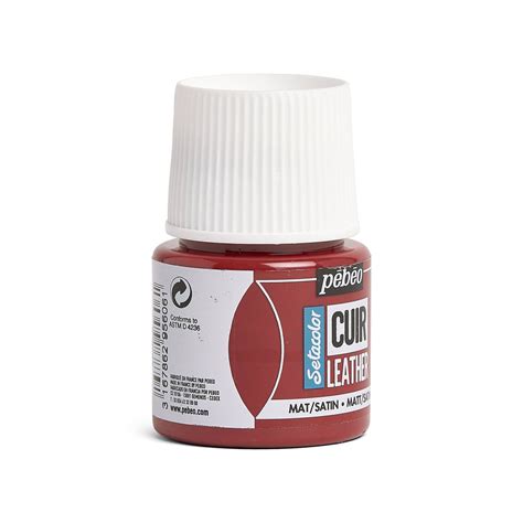 Pebeo Setacolor Deep Red Leather Paint 45ml Hobbycraft