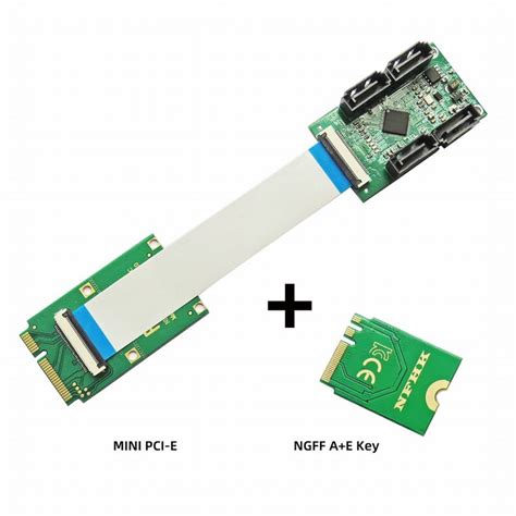 Xiwai Mini Pci E Pci Express Ngff A E Key To Sata Four Ports