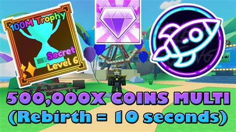 500 000X COINS MULTIPLIER Rebirth Every 10 Seconds Roblox Mining