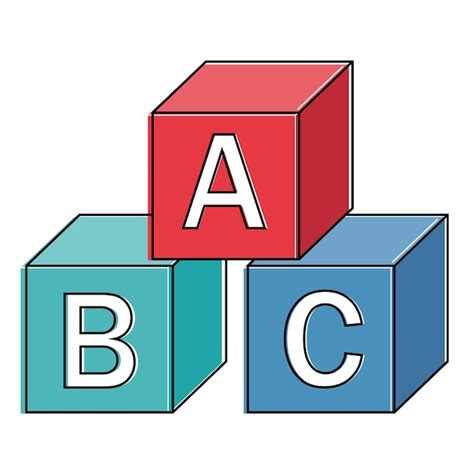 Cubes De L Alphabet En Bois Avec Des Lettres Abc Illustration