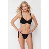 Trendyol Black Balconette Gathered High Leg Bikini Set EPonuda