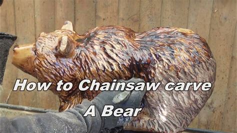 How To Chainsaw Carve A Bear On All 4s Youtube