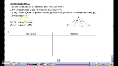 Geometry Unit 2 08 Statement Reason Proofs YouTube