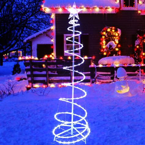 The Holiday Aisle® Light Up Cold White Christmas Spiral Tree For ...