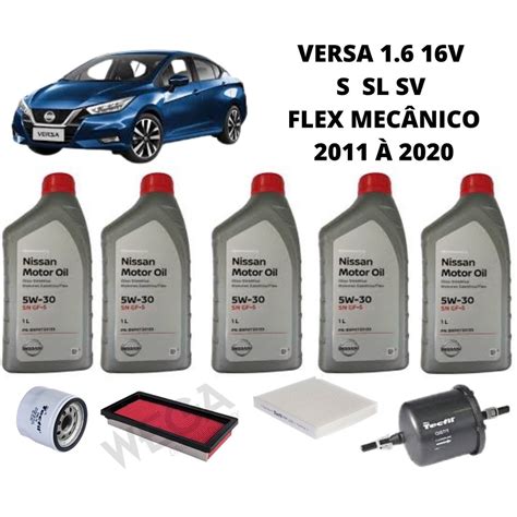 KIT REVISÃO TROCA DE OLEO VERSA 1 6 2011 A 2020 NISSAN Shopee Brasil