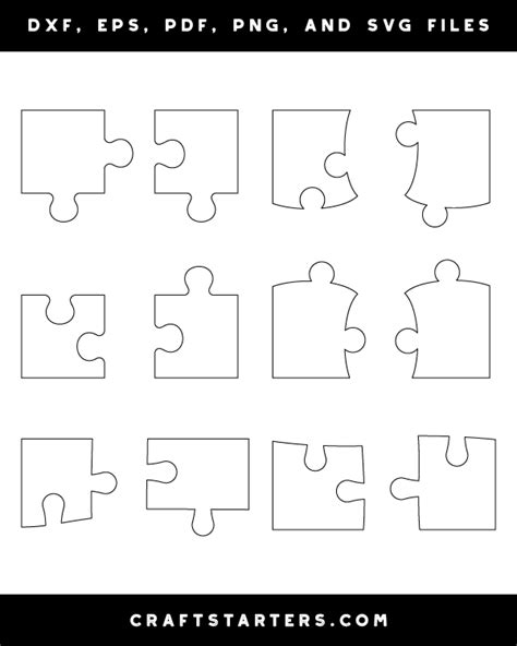 Corner Puzzle Piece Outline Patterns DFX EPS PDF PNG And SVG Cut Files