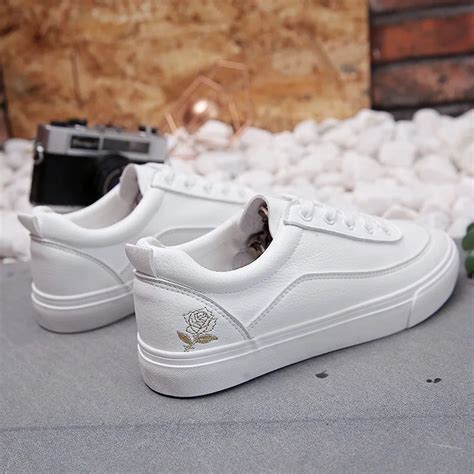 Women Sneakers Fashion Breathble Vulcanized Shoes Pu Leather Casual