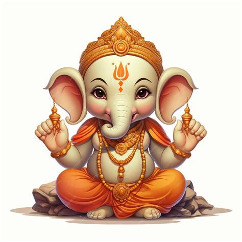 Premium Ai Image Cute Ganesha Gives Blessings Background Illustration