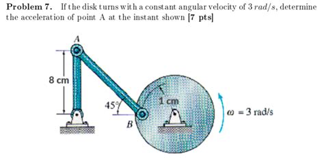 Solved Problem 7 If The Disk Turns With A Constant Angular