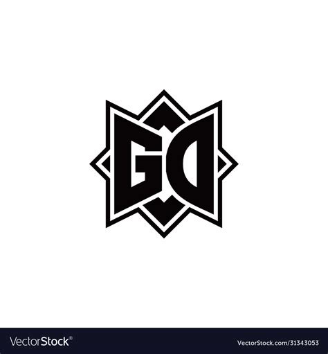 Gd Monogram Logo With Square Rotate Style Outline Vector Image