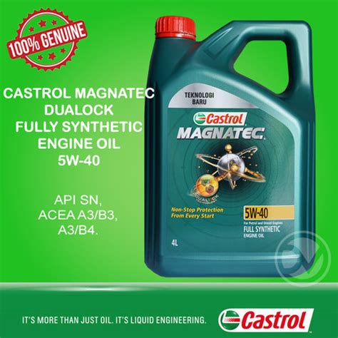 Jual Castrol Magnatec Dualock 5W 40 API SN 4 LITER ORIGINAL Kab