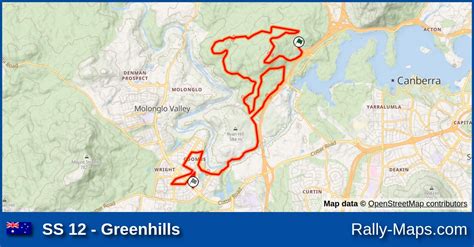 SS 12 Greenhills Stage Map Rally Of Canberra 2002 APRC Rally