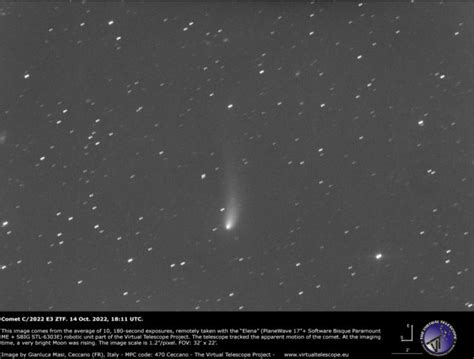 Comet C 2022 E3 ZTF A New Image 14 Oct 2022 The Virtual