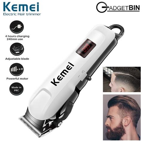 Kemei Km A Rechargeable Electric Hair Trimmer Professional Lcd