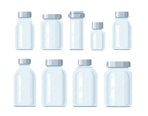 Premium Vector Set Of Glass Bottles Isolated Vector Illustration