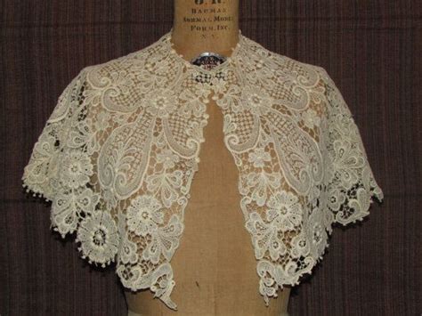 Victorian Lace Shawl Collar Ivory White Machine Made Intricate Etsy