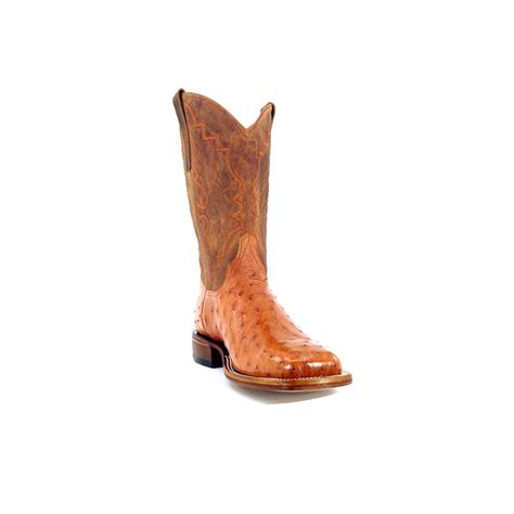 Men S Cognac Full Quill Ostrich Mandujano Custom Western Boots