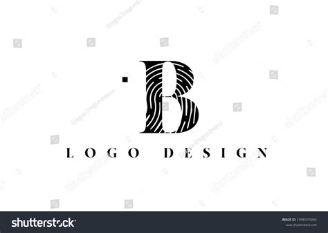 Black White B Alphabet Letter Logo Stock Vector (Royalty Free ...