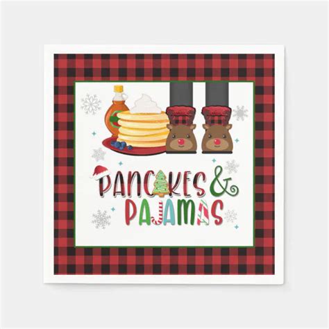 Pancakes And Pajamas Christmas Party Napkin W Zazzle