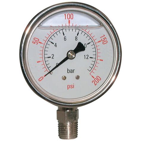 Manometer K63 1 4 OA 0 200 Bar RVS Glyc Hydraflex Technisch