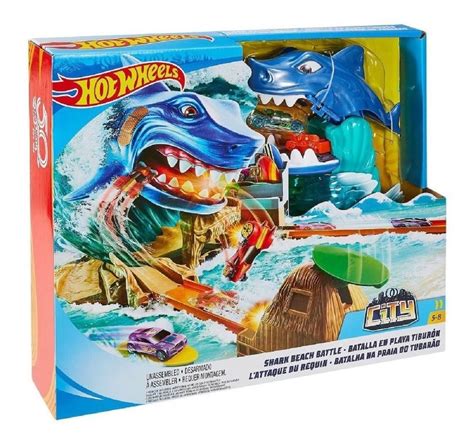 Hot Wheels Pista Batalla En Playa Tiburon City Mattel En Mercado Libre