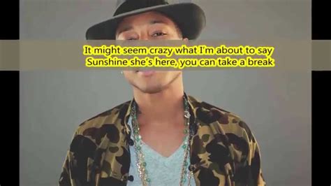 Happy Pharell Williams Lyrics Youtube