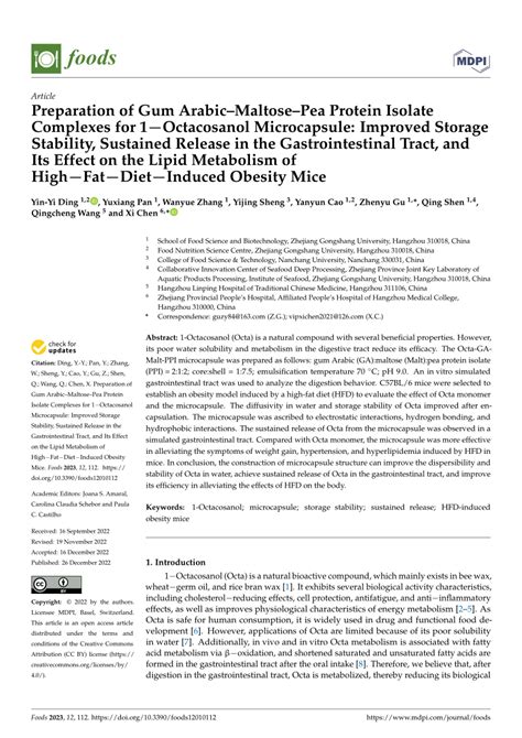 Pdf Preparation Of Gum Arabicmaltosepea Protein Isolate Complexes