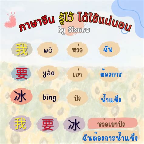ภาษาจีน วันล่ะคำที่รู้ไว้ได้ใช้แน่นอน💋 แกลเลอรีที่โพสต์โดย Nenew Ps