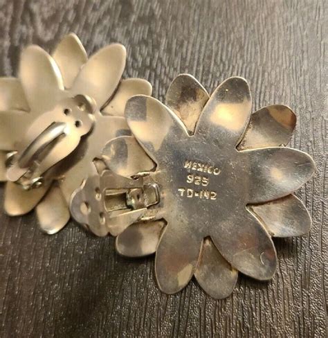 Flower Earrings Sterling Mexico 925 Tc 142 Vintage Gem