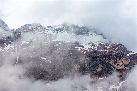 Rocky mountain with snow in winter · Free Stock Photo