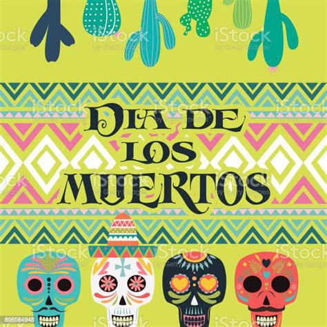 Mexican Sugar Skull Day Of The Dead Poster Stock Illustration