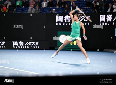 Paris France 22nd Jan 2024 Qinwen Zheng Of China During The