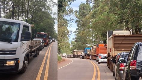 Obras deixam trânsito caótico na BR 356 entre Nova Lima e Itabirito