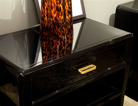 Pair of Curved Black Modern End Tables - Carrocel Fine Furniture