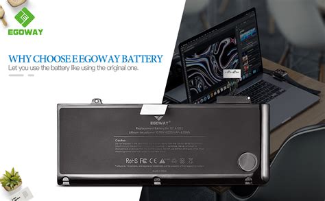 E EGOWAY A1322 Laptop Battery Compatible With Mac Book Pro 13 Inch