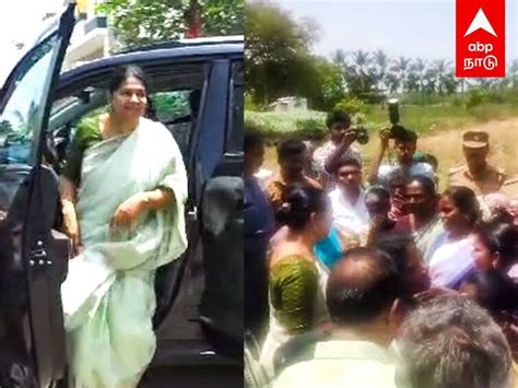 Kanimozhi Car Stopped In Kovilpatti For Water Watch Video Kanimozhi