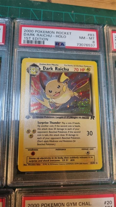 PSA 8 POKEMON DARK RAICHU TEAM ROCKET 1ST EDITION Hobbies Toys